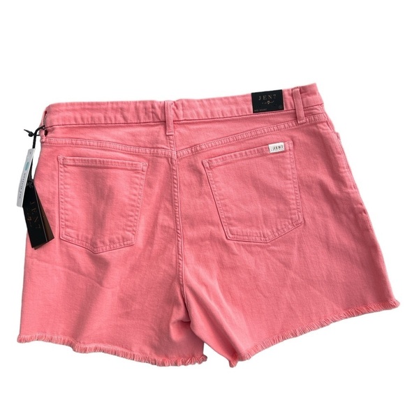 JEN7 by 7 For All Mankind Pink Frayed Hem Denim Shorts - Picture 4 of 10